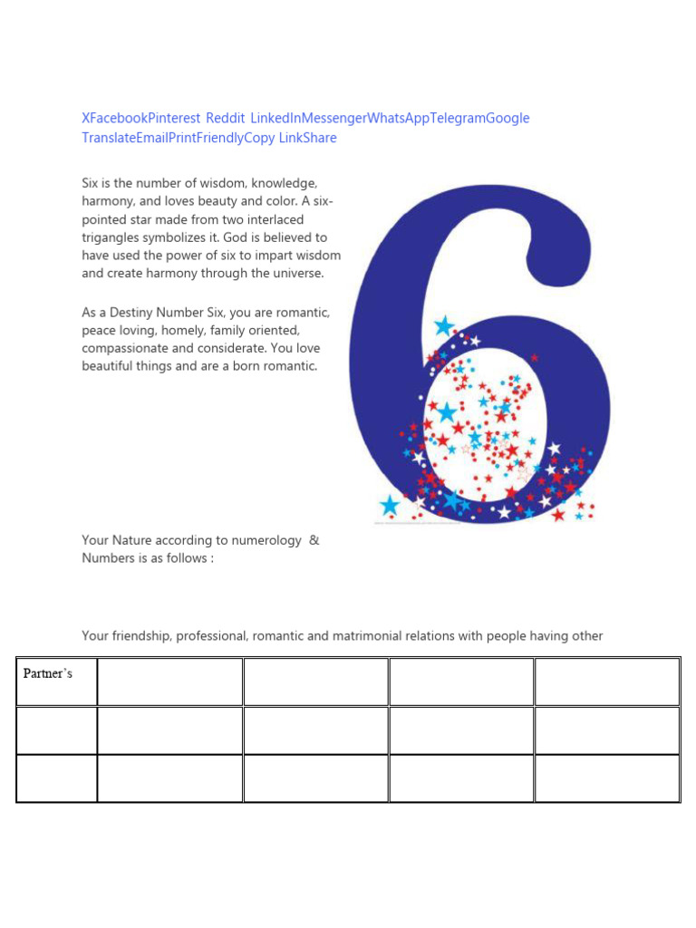 Interaction of Number 6 With Other Number1 | PDF