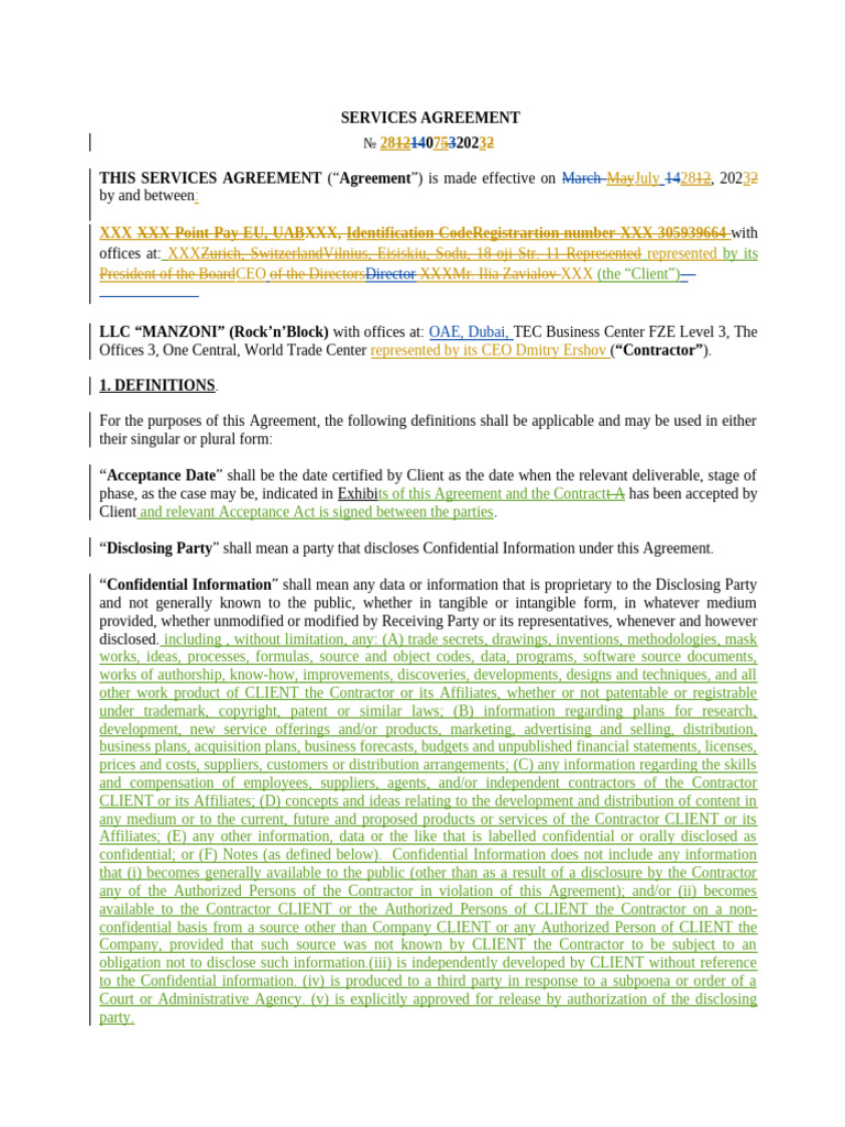 Services Agreement True Rocknblock | PDF