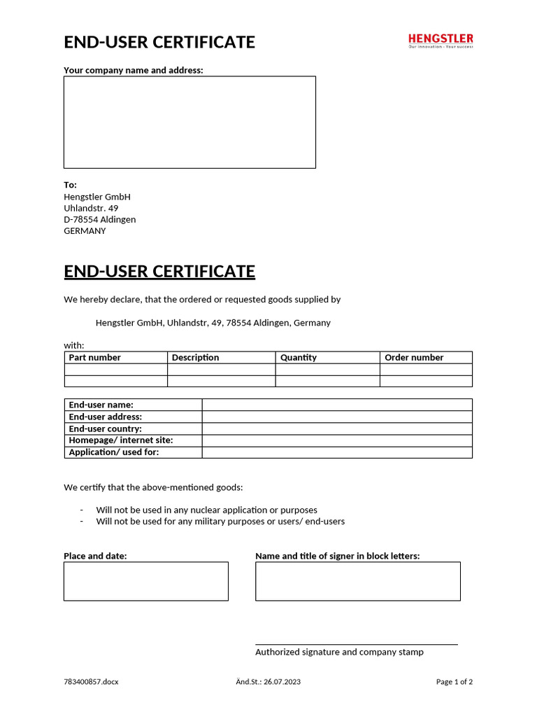 FO150102 End user Certificate PDF
