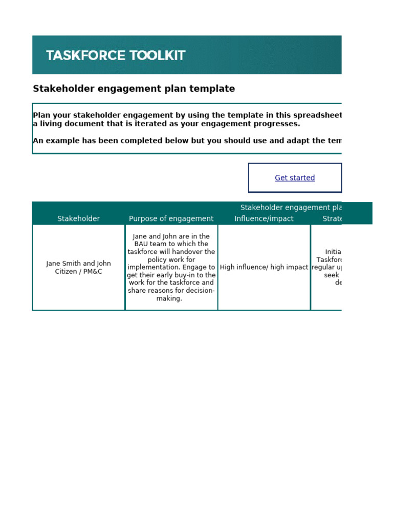Stakeholder Engagement Plan - Template | PDF
