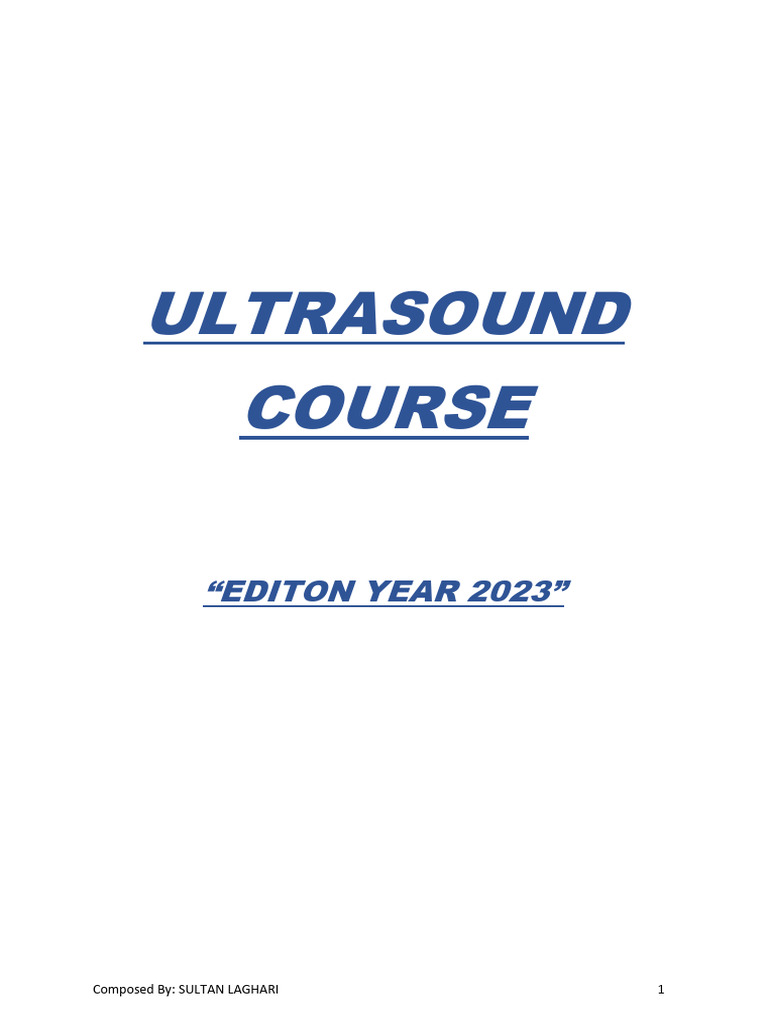 Ultrasound Notes2023 | PDF