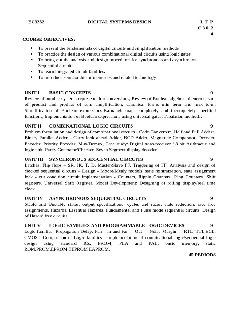 DSD Syllabus | PDF