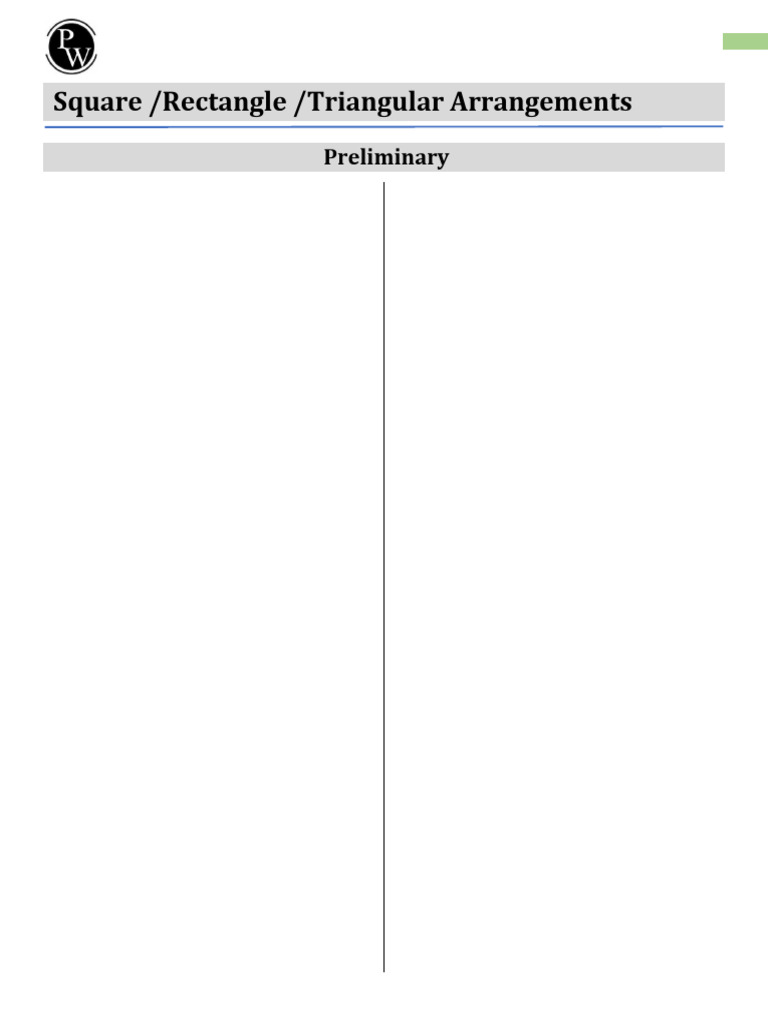 Square - Rectangle - Triangular Arrangements - Chapter Wise PDF ...