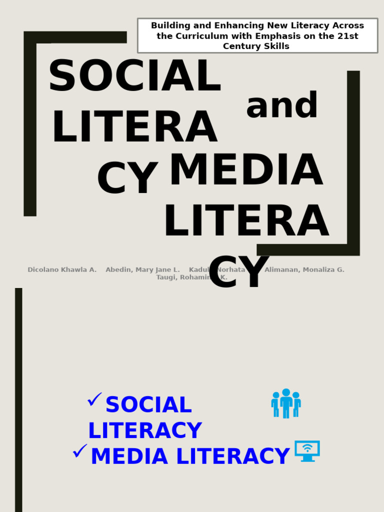 Social and Media Literacy | PDF