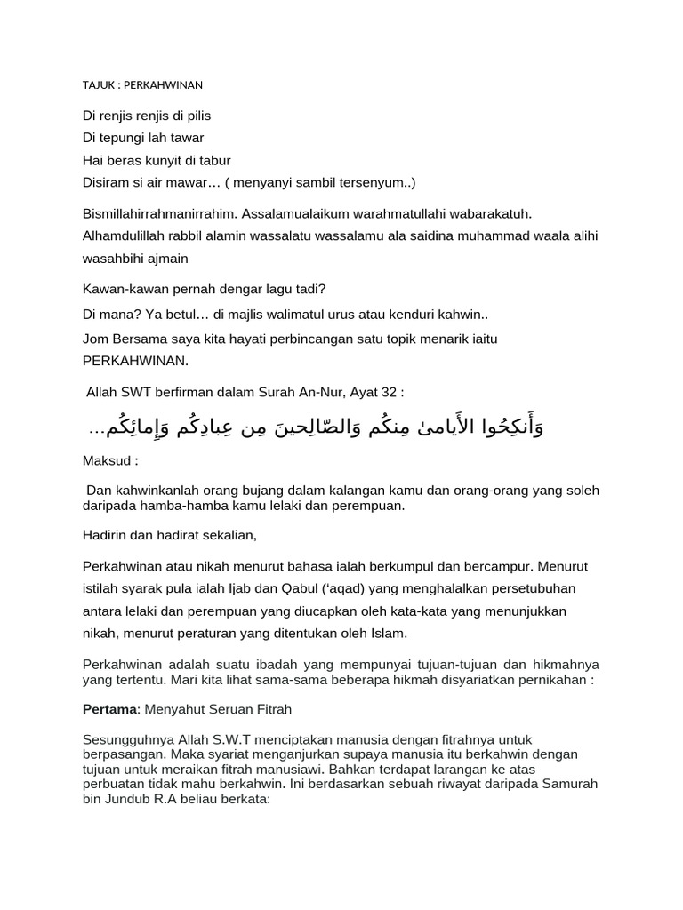 Mimbar Daie - Perkahwinan | PDF