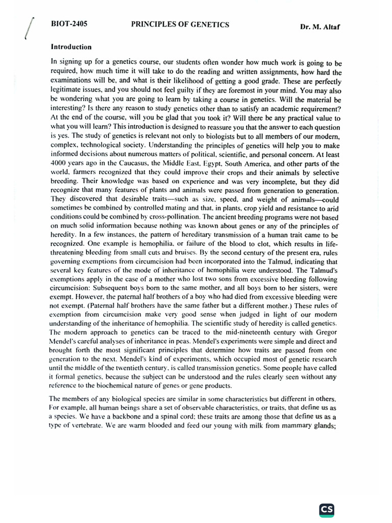 Principles of Genetics | PDF