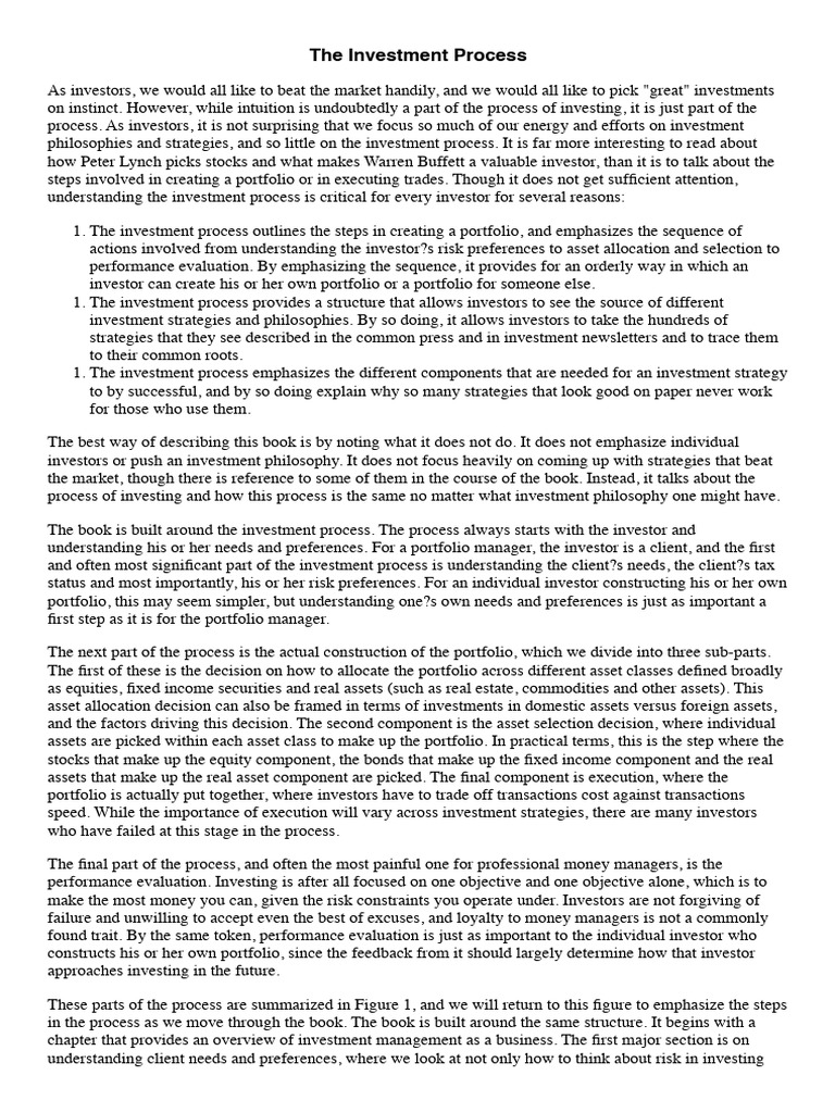 The Investment Process | PDF