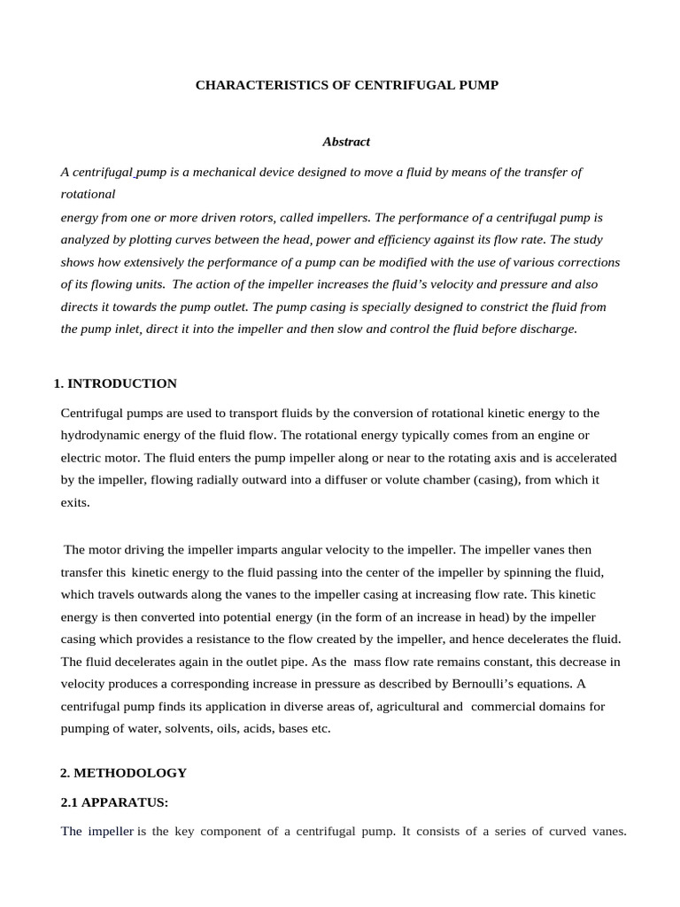 Centrifugal Pump | PDF