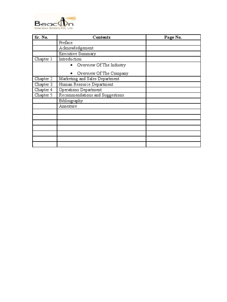 Beacon Insurance Brokers Pvt. Ltd. | Download Free PDF | Insurance | Sales