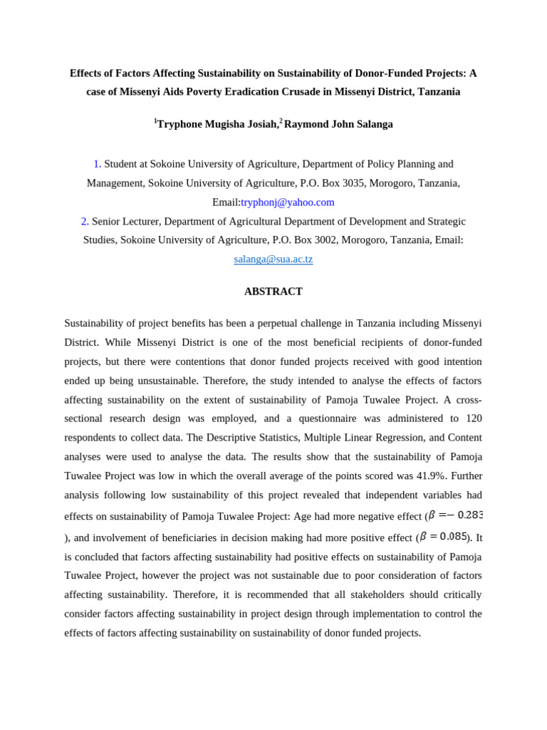 Paper Two Tryphone Josiah | PDF | Dependent And Independent Variables ...