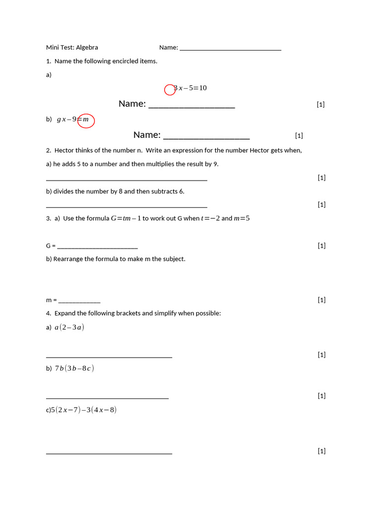 Mini Test End of Chapter 2 | PDF | Mathematical Concepts | Teaching ...