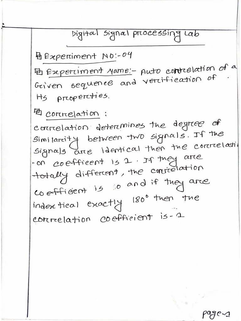 Digital Signal Processing Lab 04 | PDF