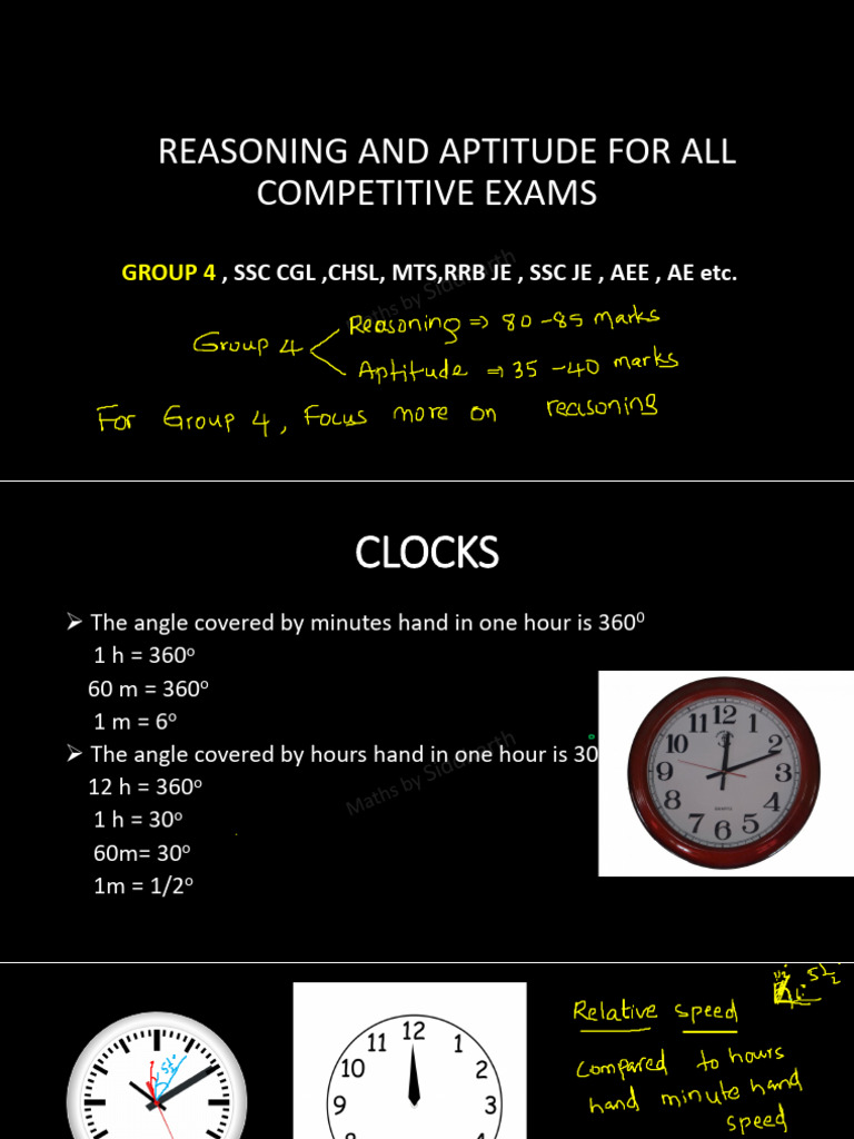 Clock Problems for Competitive Exams | PDF | Components | Teaching ...