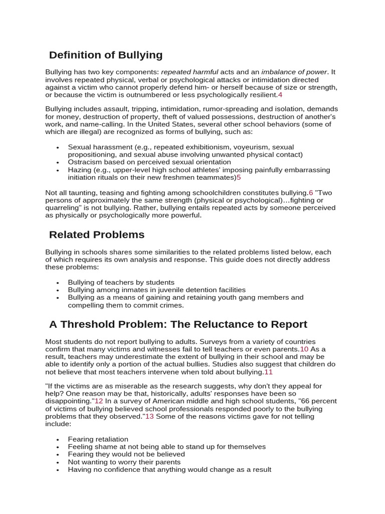 Definition Of Bullying Uk