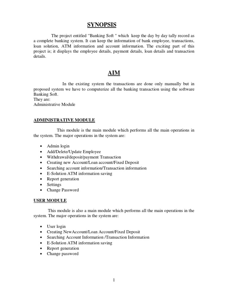 Banking Software System Overview | PDF
