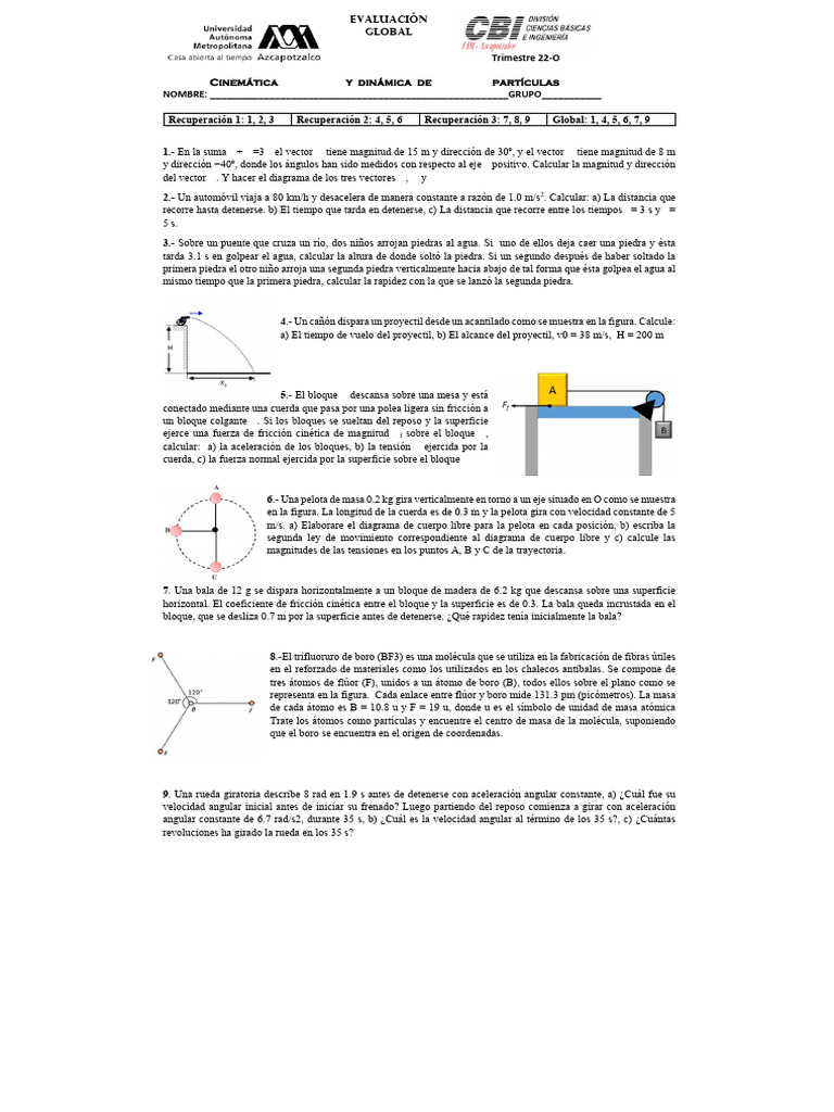 Cinematica Dinamica 22o Glo Mat | PDF