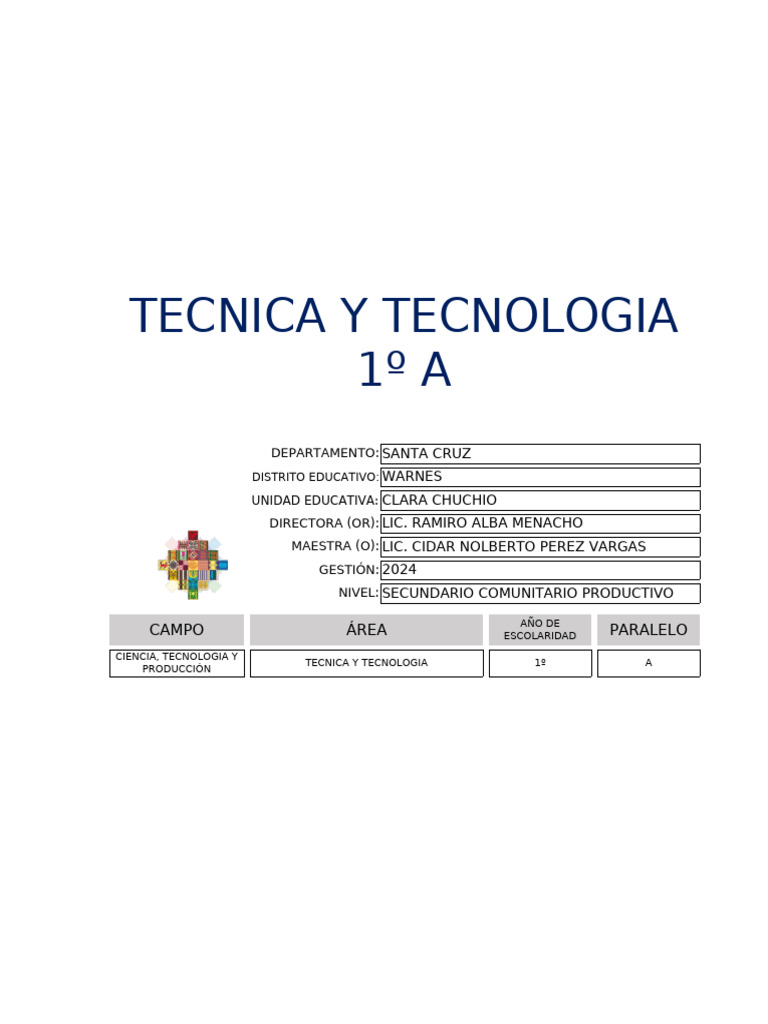 1ro A Tecnica Tecnologica | PDF