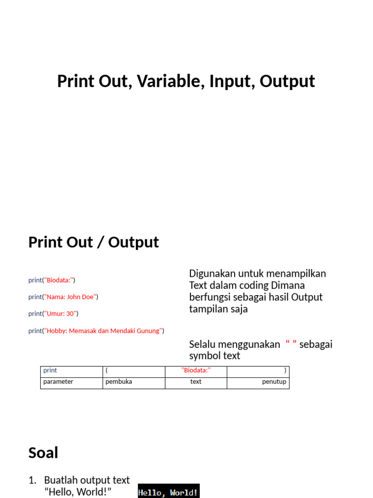 Print out variable input output pdf