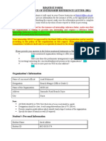 Request Form for Reference Letter