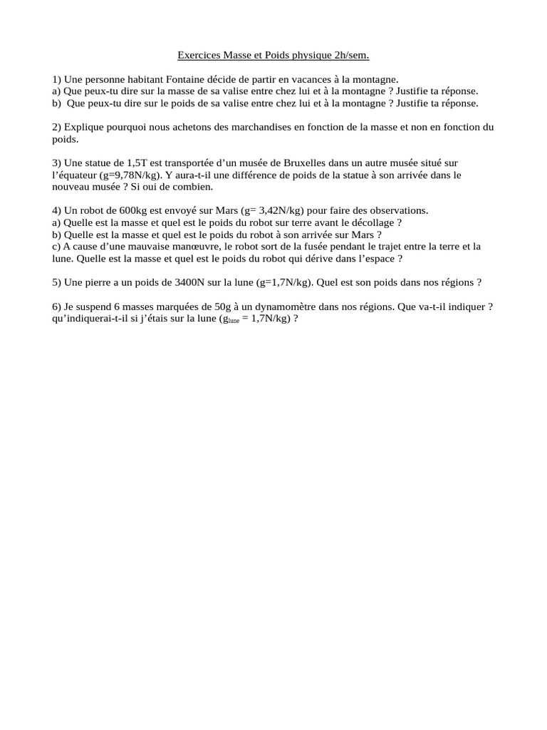 Exercices M Et G Phys2h 3CD | PDF
