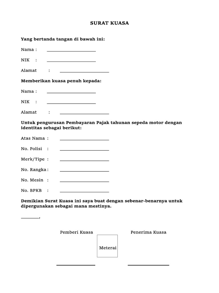 Surat kuasa pajak tahunan font stika small pdf