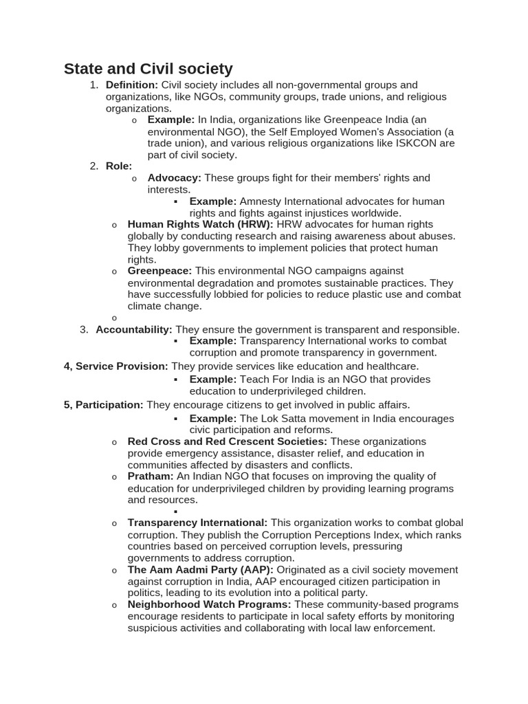 Civil Society and State | PDF