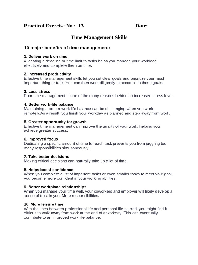 practcal-ex-13-time-management-tips-to-improve-time-management-skills-pdf