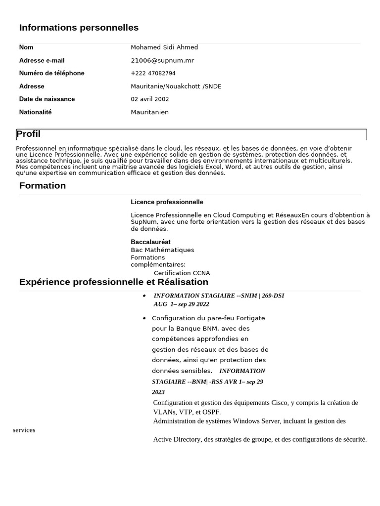 CV 2 | PDF