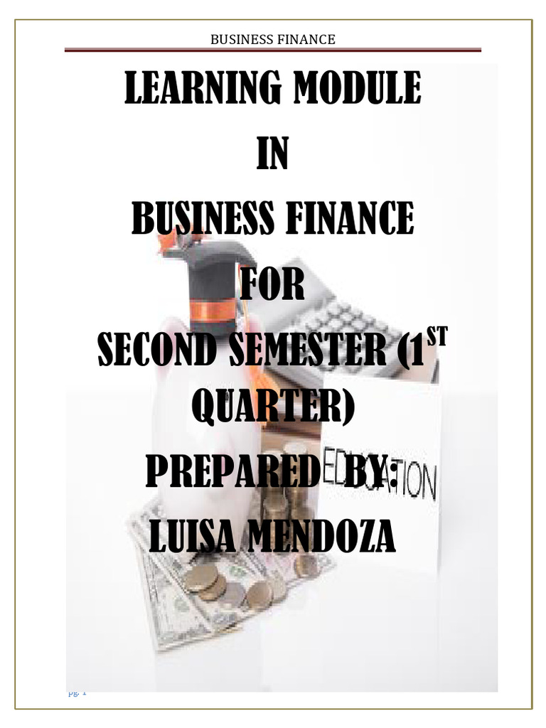 Learning Module in Business Finance 1st Quarter | PDF