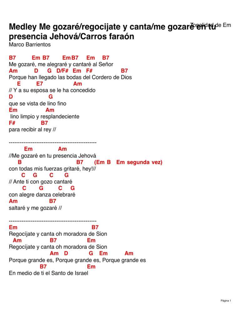Medley Me Gozaré - Regocijate y Canta - Me Gozaré en Tu Presencia ...