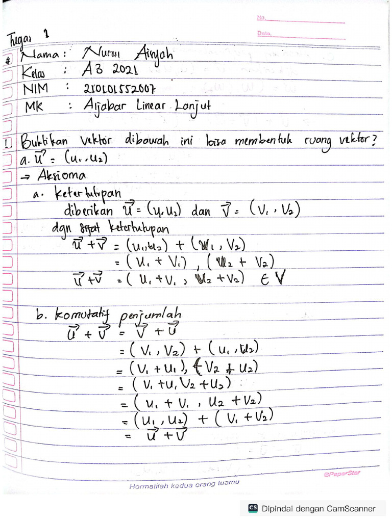 Ruang Vektor Real 1 | PDF
