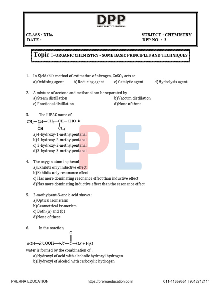 Organic Chemistry Some Basic Principles and Techniques Q 3 Min | PDF