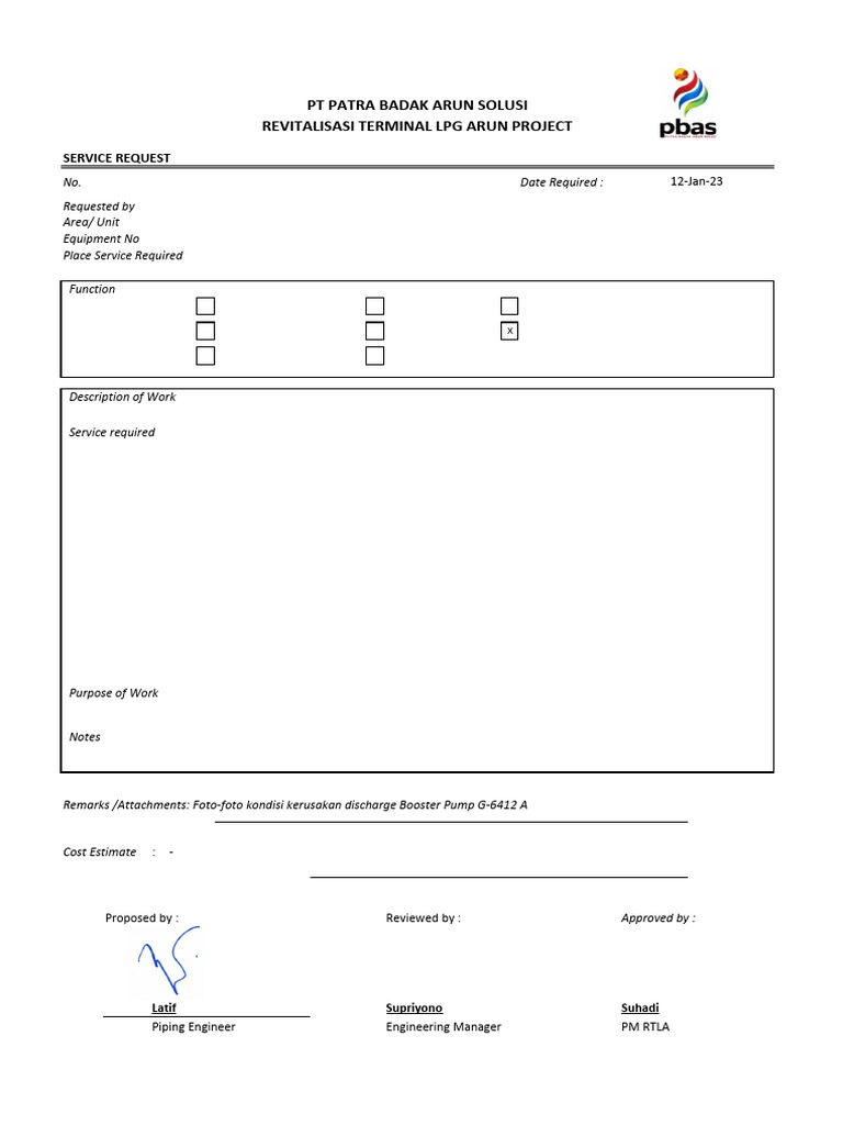 Service Request Repair Line Discharge FRP G-6412 A (120123) | PDF