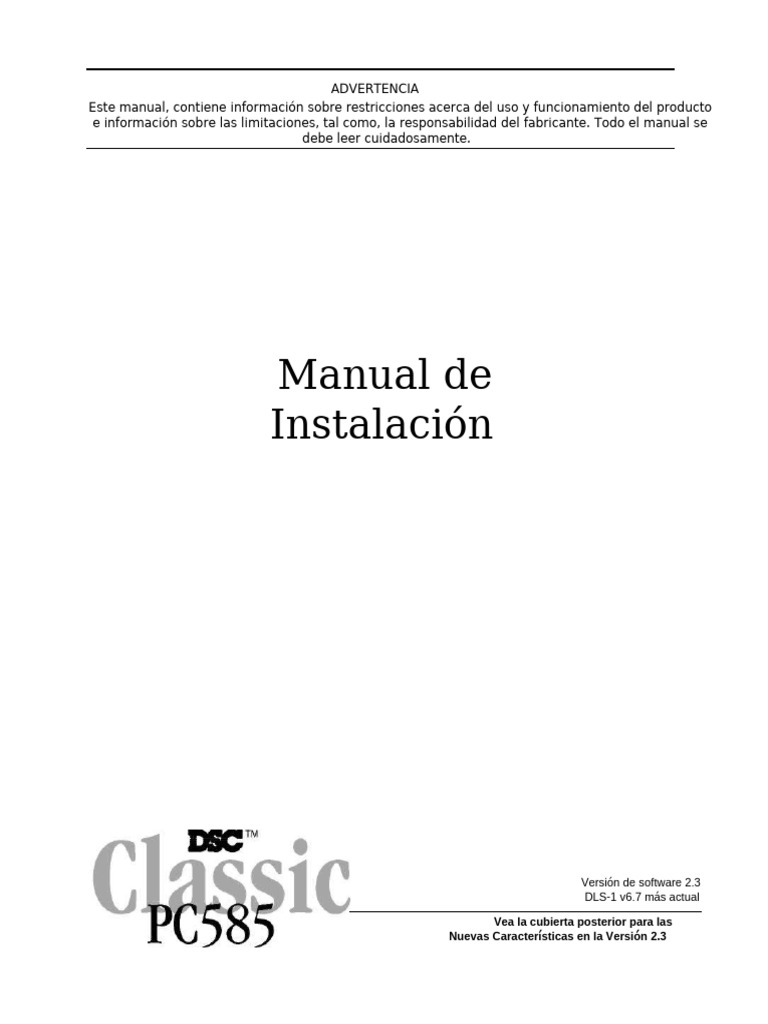 pc585 v2-3 Espanol Instalacion | PDF