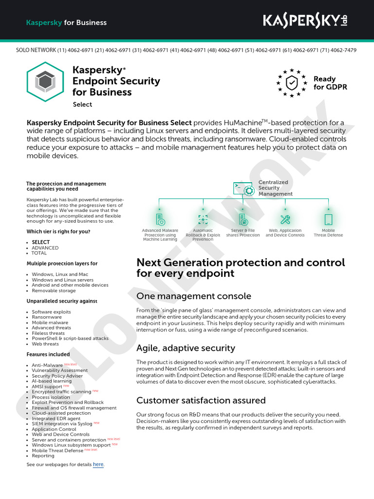Endpoint Security Select Datasheet | PDF