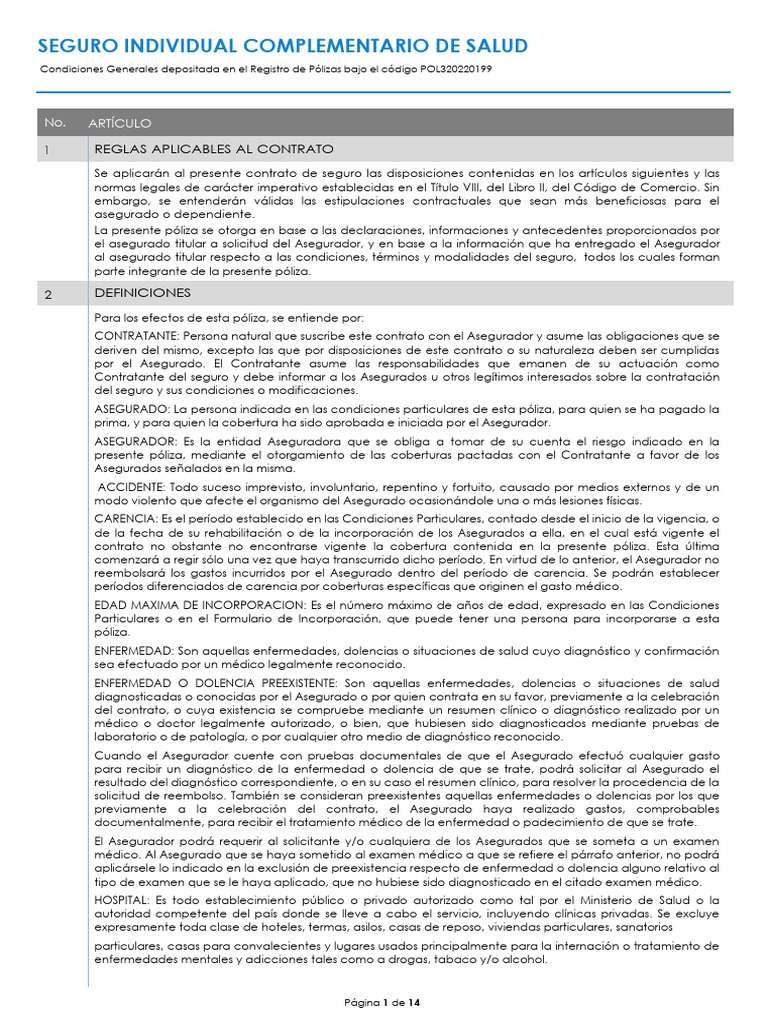 Condiciones Generales | PDF