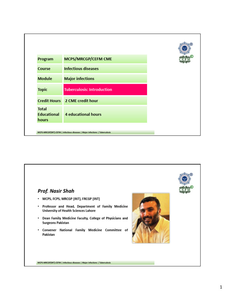 TUBERCULOSIS Introduction Final | PDF