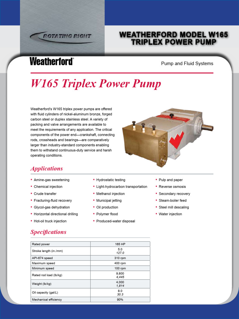 RR Weatherford 8439 Model W165 Brochure | PDF
