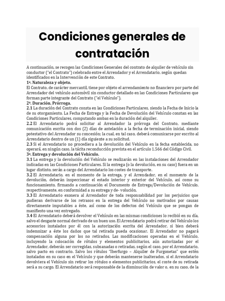 Iberfurgo Condiciones Generales | PDF