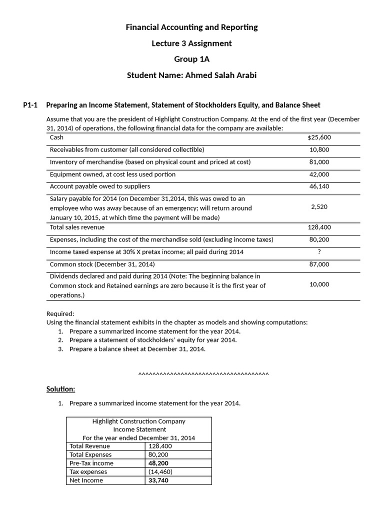 Lecture 3 Assignment | PDF