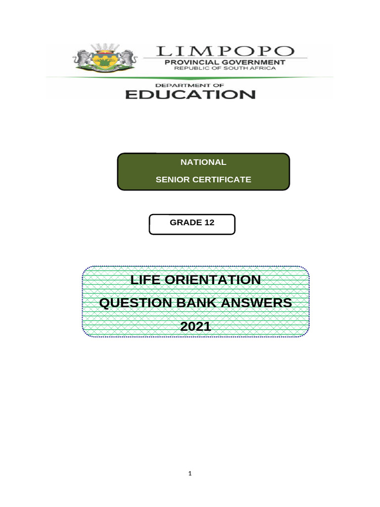 Grade 12 Question Bank Answers | PDF
