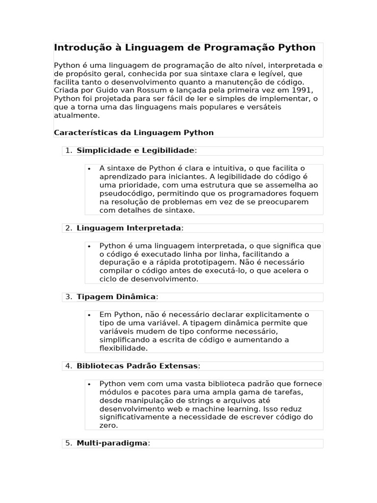 Introdução à Linguagem de Programação Python | PDF