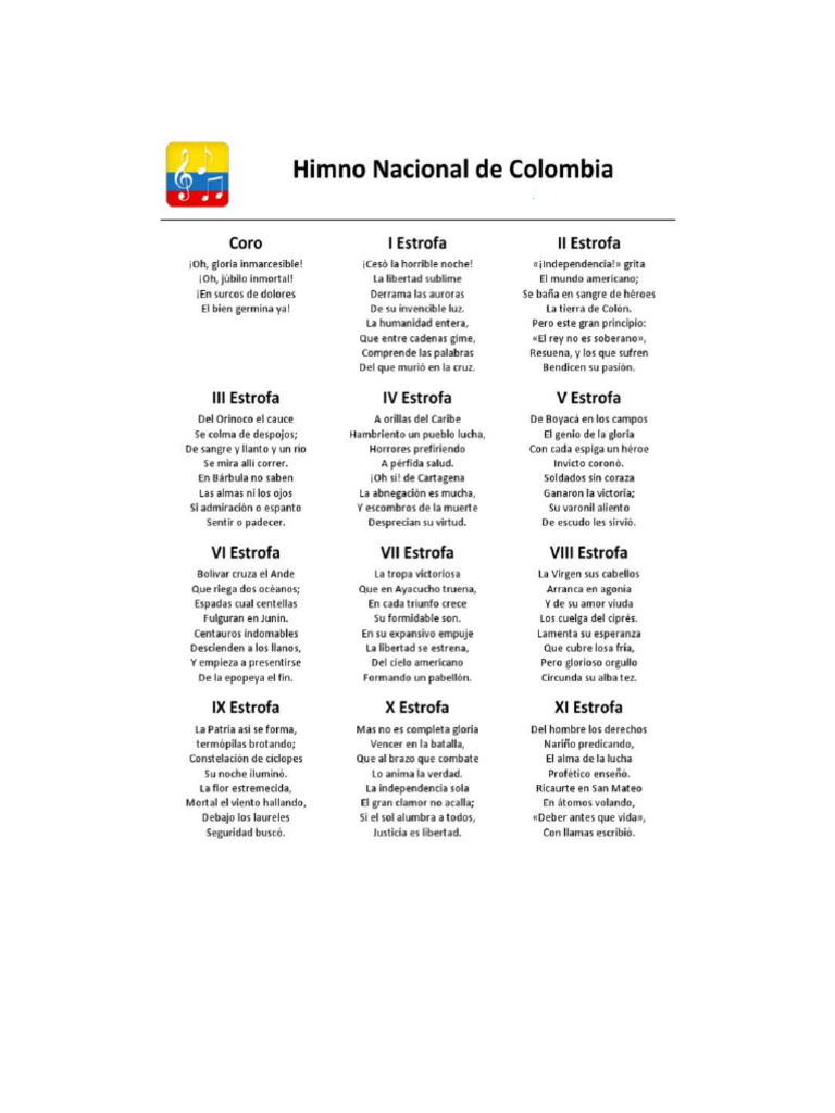Himno de Colombia | PDF