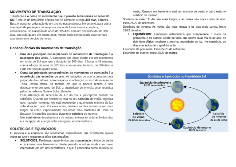 Movimento de Translação | PDF