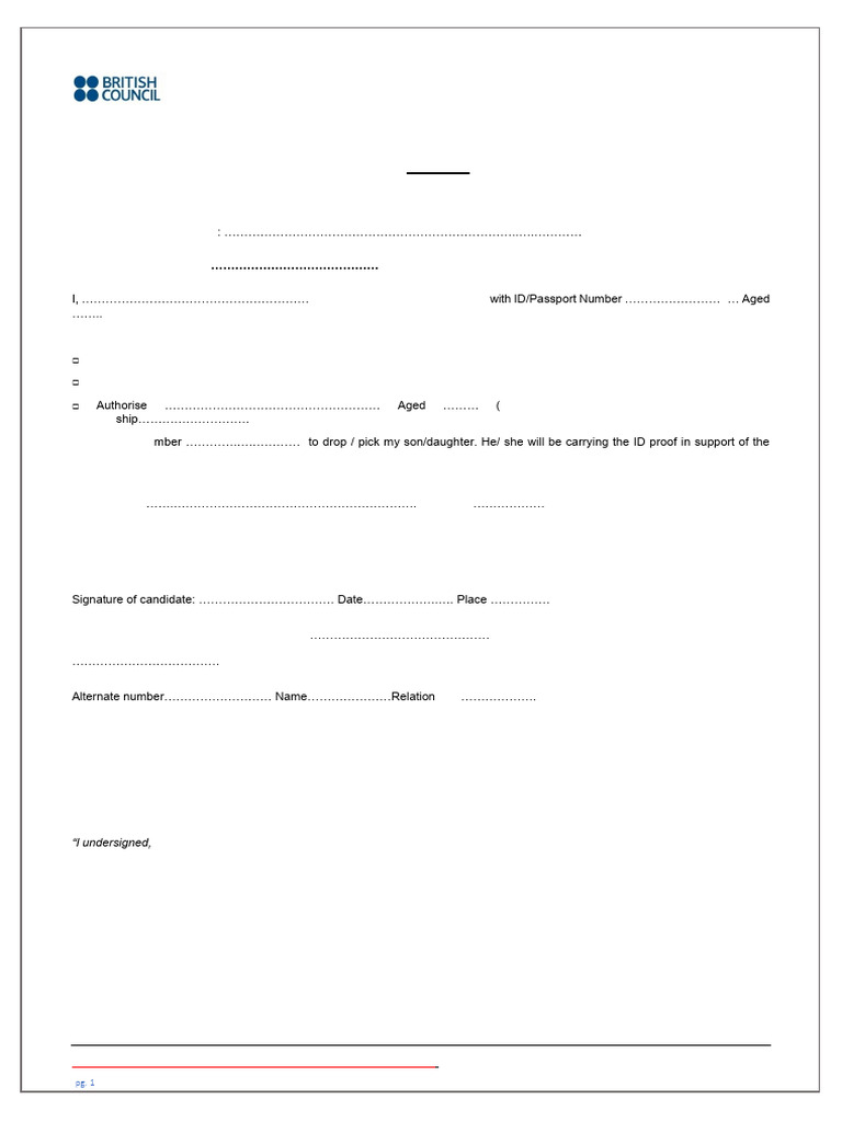 PARENT CONSENT FORM 15 To 18 Years PDF