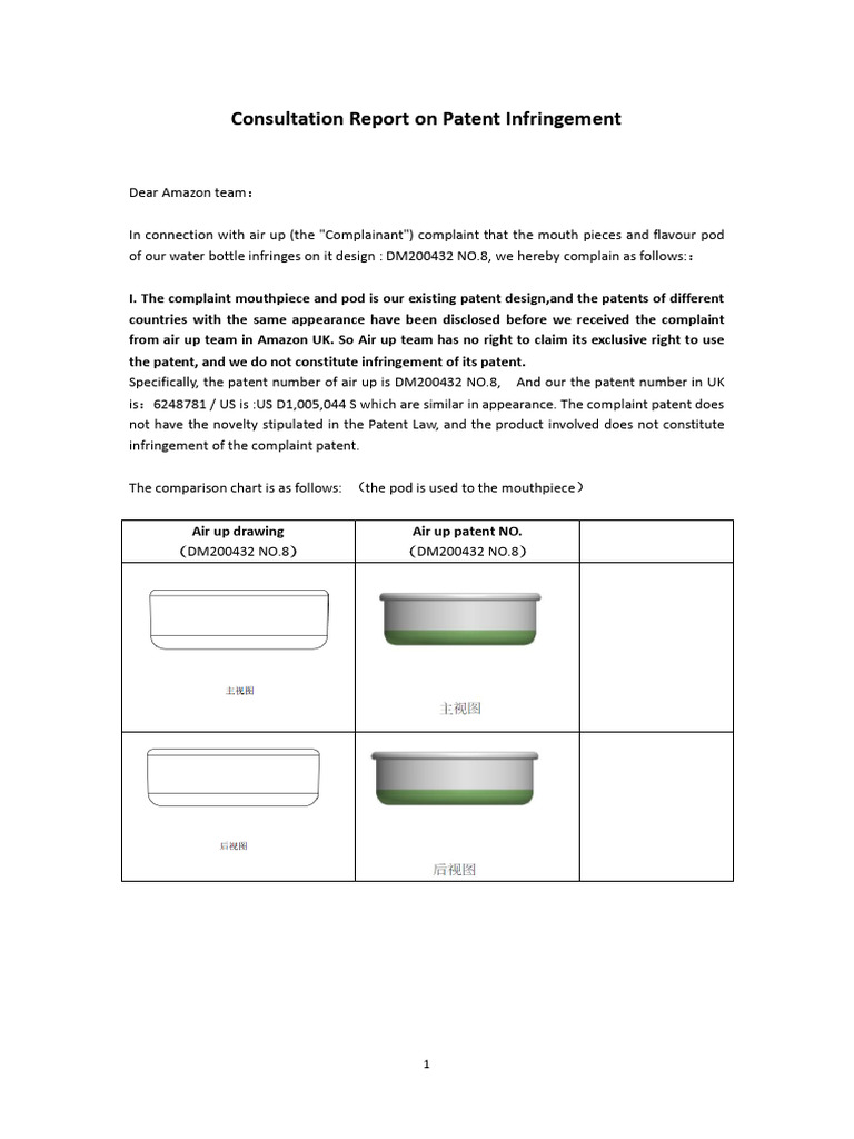 Consultation Report On Patent Infringement | PDF | Patent | Technology ...