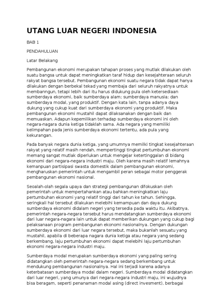 Utang Luar Negeri Indonesia