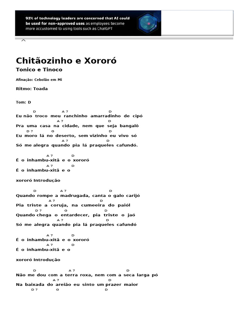 Cifras de Chitãozinho e Xororó | PDF