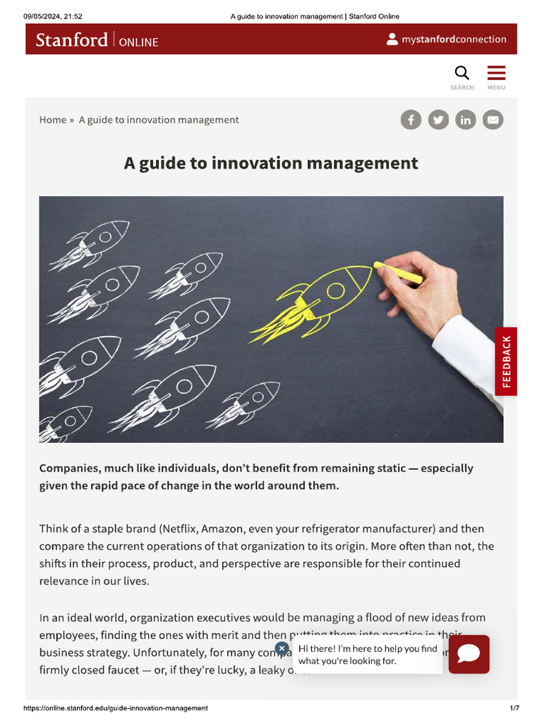 STANFORD A Guide To Innovation Management | PDF