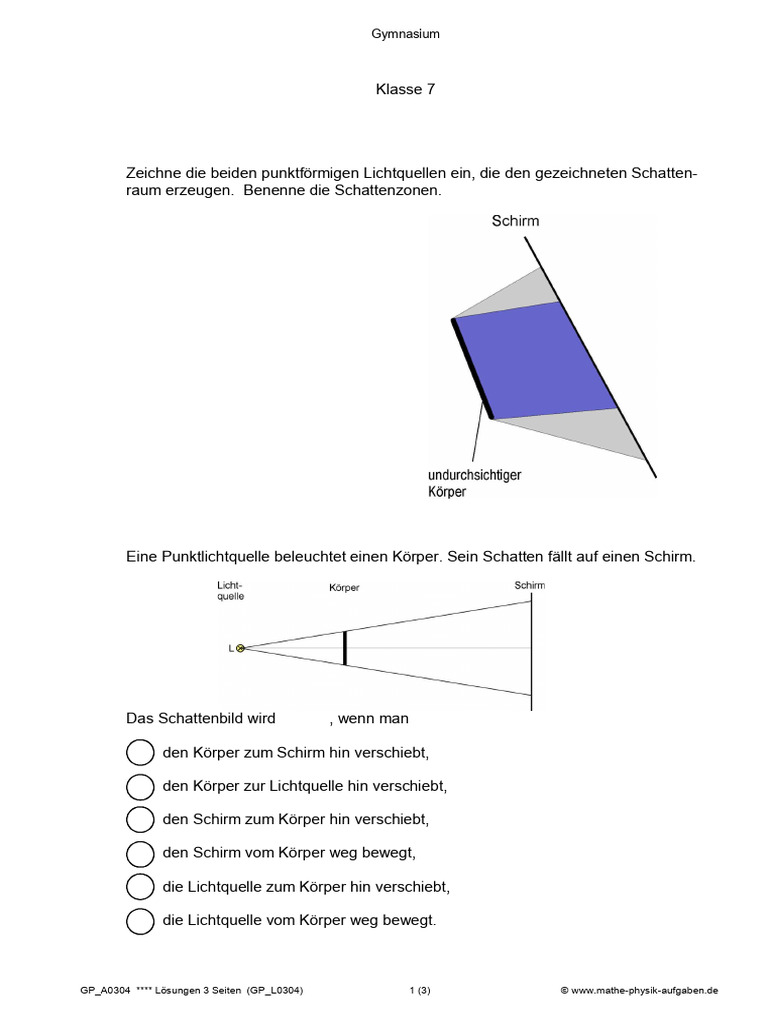 Physik Klassenarbeit | PDF